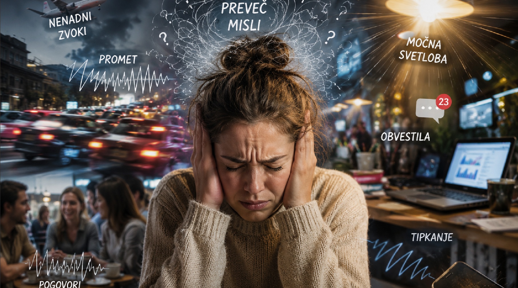 Hrup ADHD, senzorna preobčutljivost, hrup: fokus, spanec, počutje